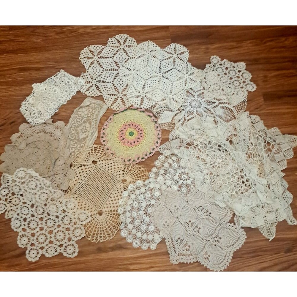 Lace Centerpiece Doily Lot Of 19 Vintage Decor Craft DIY Cottage Boho Country